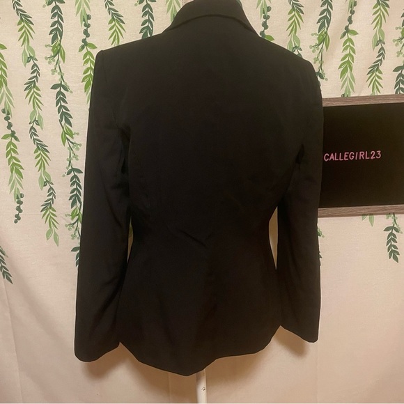 Size 8 Stretch Ann Klein Black Blazer A2 - Picture 5 of 6